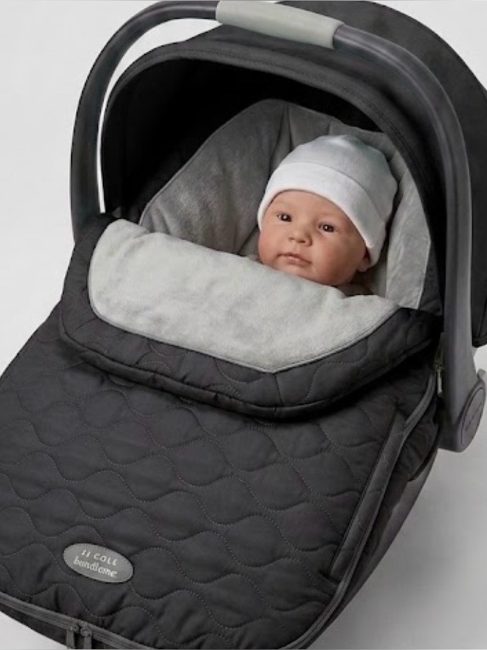 JJ Cole Original BundleMe Infant Car Seat Cover Black Quilted Winter Bunting